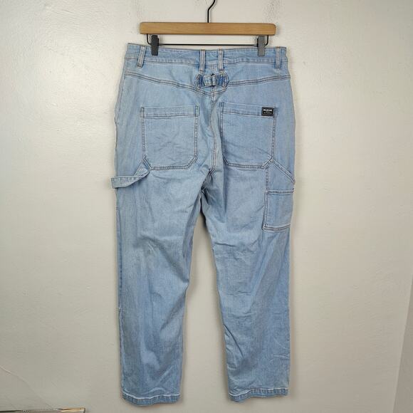 Wildfang Essential Work Denim Pant Womens Large Light Wash Carpenter Jeans - Picture 10 of 14